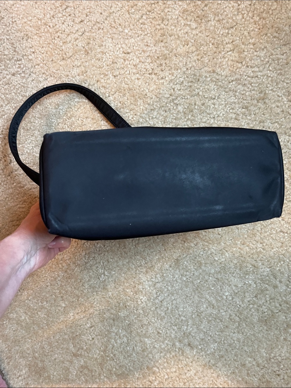 Kate Spade New York Black Nylon Shoulder Bag Y2K Minimalist Baguette Purse - Picture 7 of 7